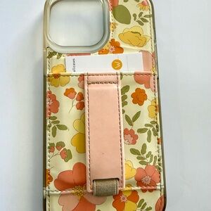 Walli  Boho Blossoms iPhone 13 Pro Max Card Case with finger sling